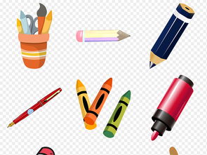 创意无限 卡通手绘文具PNG素材，点亮生活与工作的灵感